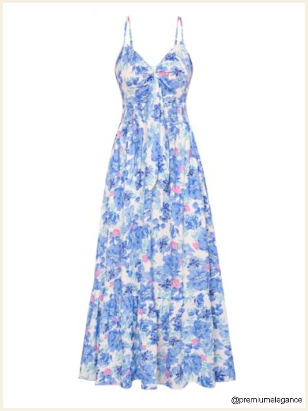 Summer Floral Maxi Dress Flowy Boho Beach Vacation Casual with Pockets